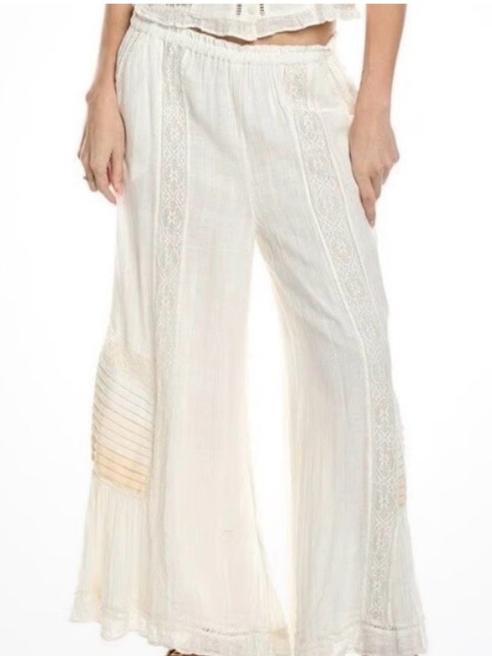 NWOT Free People Boho Flowy Lace Flare Pants